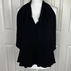Black flowy halter top blouse